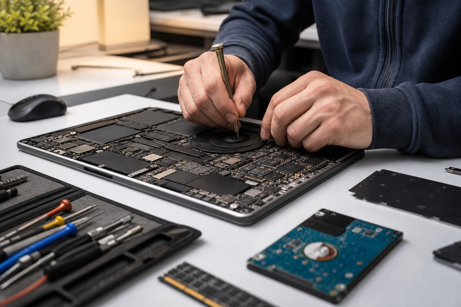 Laptopreparatie in de werkplaats van Beerkens Computers